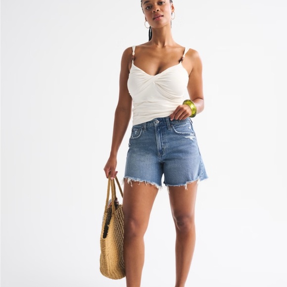 Abercrombie & Fitch Light Blue Jean Shorts - Picture 2 of 10